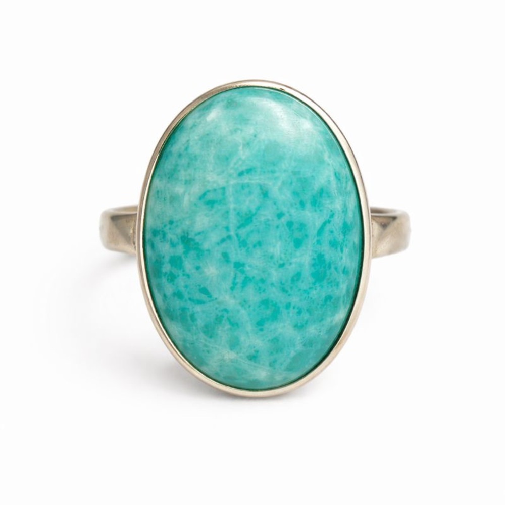 S925 Amazonite Adjustable Ring - image 1